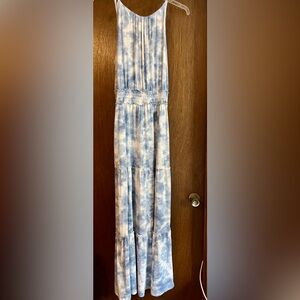 Cato Maxi Sundress Blue White Tie Dye Spaghetti Straps Gently Used